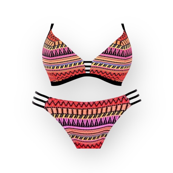 Freya ❁ Way Out West Bikini 2 Piece Swimsuit Set ❁ Sunset Aztec Multi ❁ 36DDD L - Picture 15 of 16